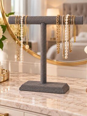 Gray Single Bar Jewlrey Stand by Bead Landing-18in x 14inch
